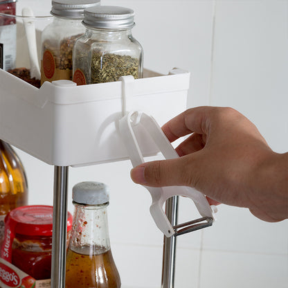 Locaupin Multi-Layer Bathroom Kitchen Stainless Steel Trolley Rolling Cart Storage Shelf Organizer For Fruits Vegetables Baby Stuff Salon Accessories