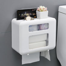 Load image into Gallery viewer, Locaupin Double Layer Wall-Mounted Home Bathroom Storage Punch-Free Tissue Box Dispenser Napkin Toilet Paper Holder
