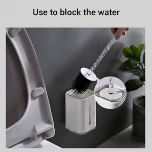 Locaupin Wall Mounted Household Bathroom Accessories Long Handle Soft Bristle Toilet Brush with Holder For Cleaning and Scrubbing