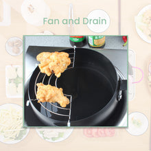 Load image into Gallery viewer, Locaupin Japanese Style Kitchen Cooker Chicken Tempura Deep Frying Pan Mini Pot Filter with Oil Draining Rack
