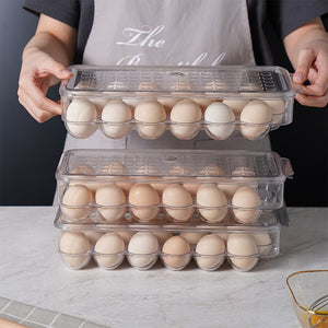 Locaupin Kitchen Pantry Egg Storage Container Box with Lid and Handle Space Saving for Pantry Countertop Refrigerator Fridge Organizer