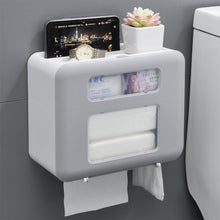 Load image into Gallery viewer, Locaupin Double Layer Wall-Mounted Home Bathroom Storage Punch-Free Tissue Box Dispenser Napkin Toilet Paper Holder
