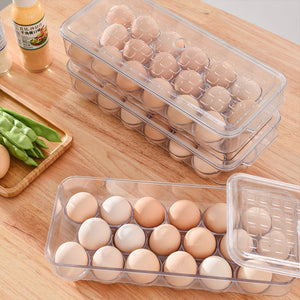 Locaupin Kitchen Pantry Egg Storage Container Box with Lid and Handle Space Saving for Pantry Countertop Refrigerator Fridge Organizer