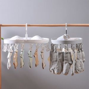Locaupin Multipurpose Clothes Garment Towel Socks Underwear Folding Hanger Laundry Drying Rack Organizer