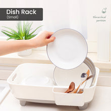 Load image into Gallery viewer, Locaupin Kitchen Sink Countertop Dish Drying Rack Multifunctional Draining Tray Washing Fruits Vegetable Basket with Utensil Holder
