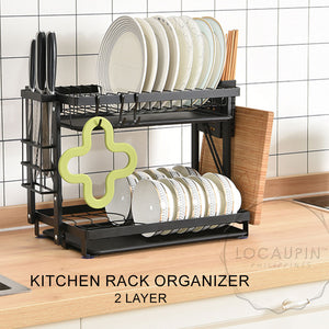 Locaupin Dish Rack with Removable Drying Drainboard