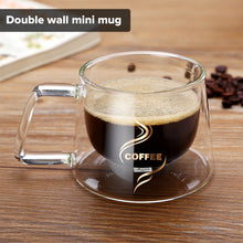 Load image into Gallery viewer, Locaupin 200ml Double Wall Insulated Office Mini Coffee Mug with Handle Hot and Cold Beverage Home Milk Tea Cup
