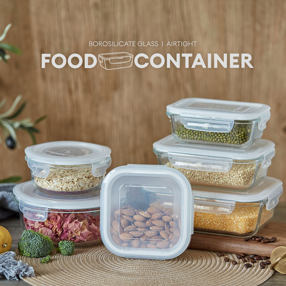 Leak Proof Glass Meal Prep Container with Steam Release Valve for