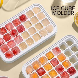 Locaupin Easy Release Ice Cube Molder Tray Bin Freezer Container Bucket with Scoop For Chilling Whiskey Cocktails Making Cold Drinks