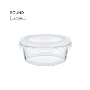 Locaupin Borosilicate Glass Food Container Fresh Keeper Meal Prep Bowl Airtight Locking Lid Lunch Box Left Over Storage