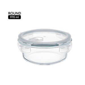 Locaupin Borosilicate Glass Lunch Box Meal Prep Container Leftover Food Storage Steam Release Valve Air Vent Locking Lid Kitchen Organizer
