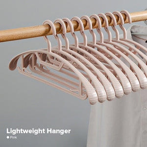 Locaupin 5pcs Wide Hanger Heavy Duty Space Saving No Shoulder Bumps T-Shirt Sweater Coat Wardrobe Laundry Non Slip Closet Organizer
