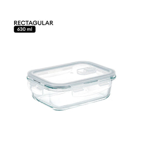 Locaupin Borosilicate Glass Lunch Box Meal Prep Container Leftover Food Storage Steam Release Valve Air Vent Locking Lid Kitchen Organizer