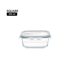 Locaupin Borosilicate Glass Lunch Box Meal Prep Container Leftover Food Storage Steam Release Valve Air Vent Locking Lid Kitchen Organizer