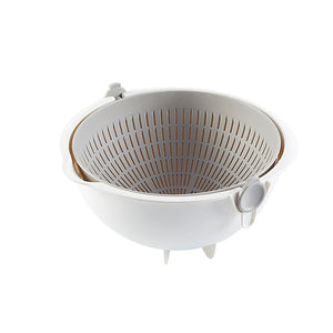 Locaupin Kitchen Gadgets Round Food Strainer Over the Sink Colander Washing Bowl for Pasta Fruits Vegetable Container Basket Drainer