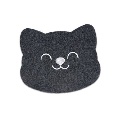 Locaupin Non Slip Home Welcome Pad Entrance Way Rub Foot Cat Shape Door Mat Front Bathroom Kitchen Bedroom Floor Rug