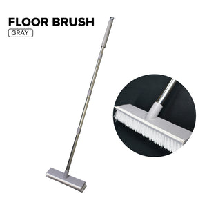 Locaupin All Around Household Cleaning Tool Mutipurpose Floor Scrub Brush with Scrape Squeegee Wiper Heavy Duty Bristle For Deck Bathroom Tub Tile